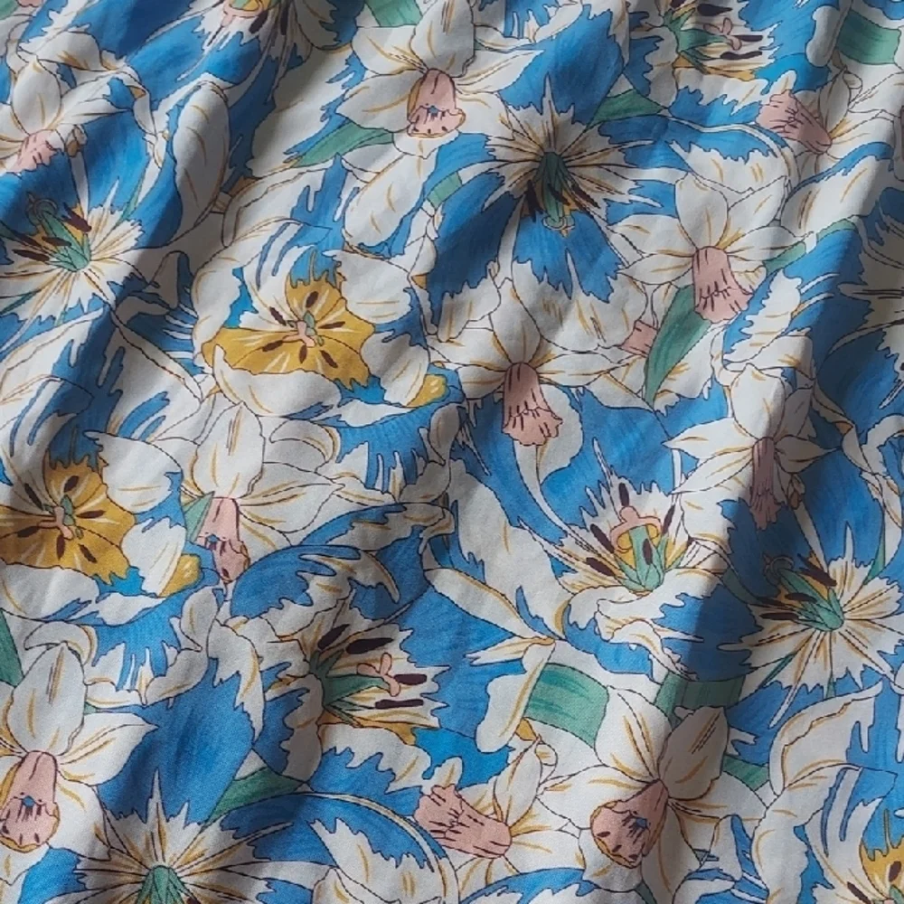 Floral Maxi Dress in Blue and White - Picture 2 of 7